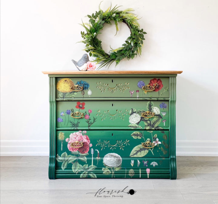 VINTAGE BOTANICAL Redesign Transfer (111.76cm x 76.2cm) - Rustic Farmhouse Charm