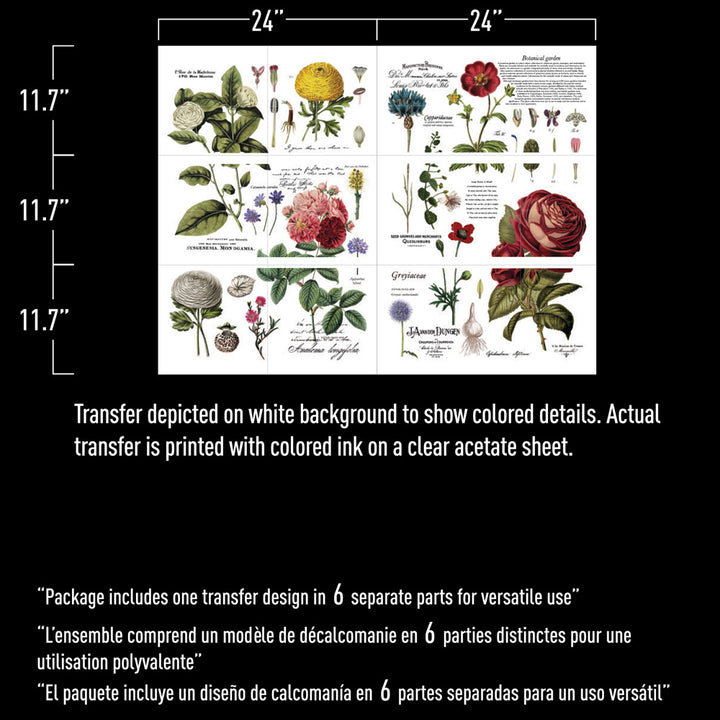 VINTAGE BOTANICAL Redesign Transfer (111.76cm x 76.2cm) - Rustic Farmhouse Charm