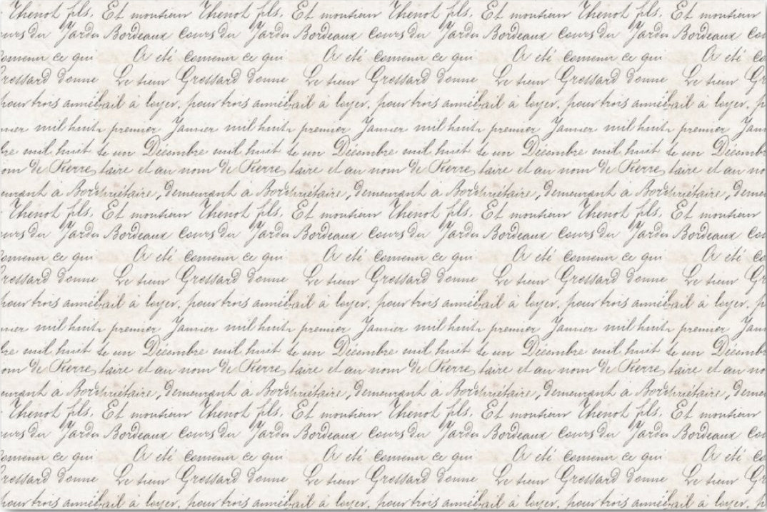 Decoupage Tissue Paper - Black & White French Script (25.4cm x 38.1cm) - Rustic Farmhouse Charm