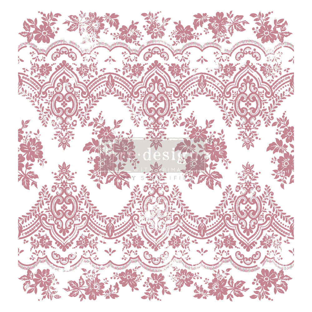 VINTAGE WALLPAPER Redesign Décor Stamp 12"x12" - Rustic Farmhouse Charm