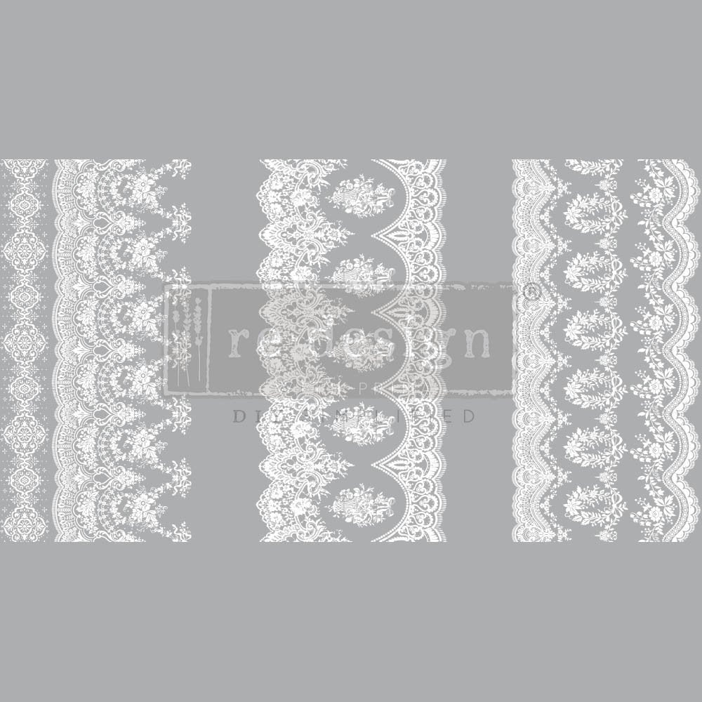 NEW! VINTAGE WALLPAPER Redesign Transfer (3 sheets, each 15.24cm x 30.48cm) - Rustic Farmhouse Charm