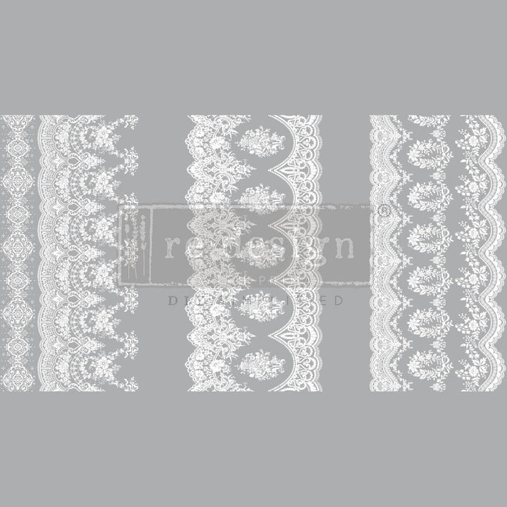 NEW! VINTAGE WALLPAPER Redesign Transfer (3 sheets, each 15.24cm x 30.48cm) - Rustic Farmhouse Charm