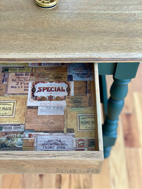 VINTAGE CIGAR BOX Redesign Transfer (81.28cm x 55.88cm) - Rustic Farmhouse Charm