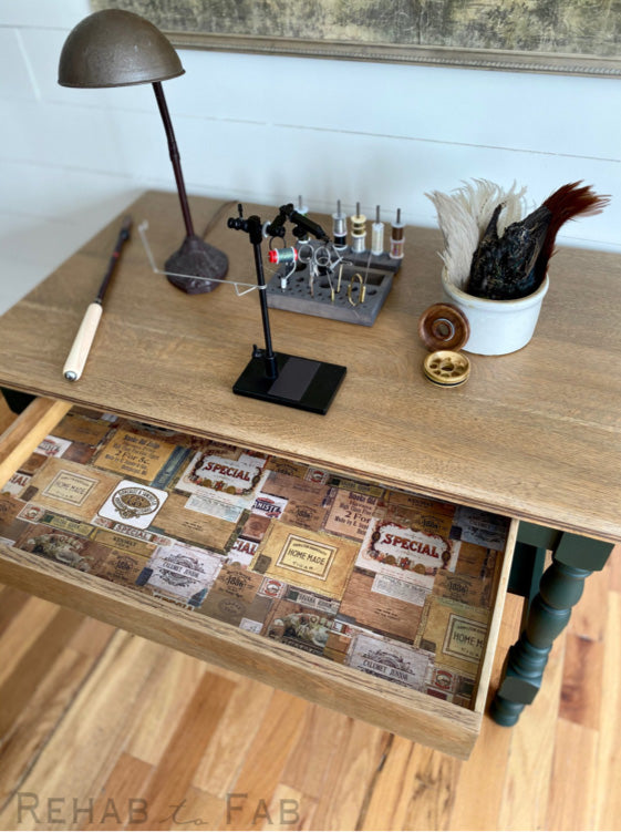 VINTAGE CIGAR BOX Redesign Transfer (81.28cm x 55.88cm) - Rustic Farmhouse Charm