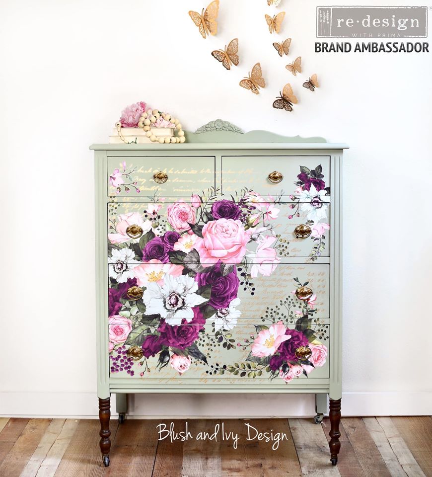 VIOLET HILL Redesign Transfer 111.76cm x 76.2cm - Rustic Farmhouse Charm