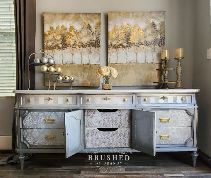 WASHED DAMASK Redesign Decoupage Paper (76.2cm x 48.26cm) - Rustic Farmhouse Charm
