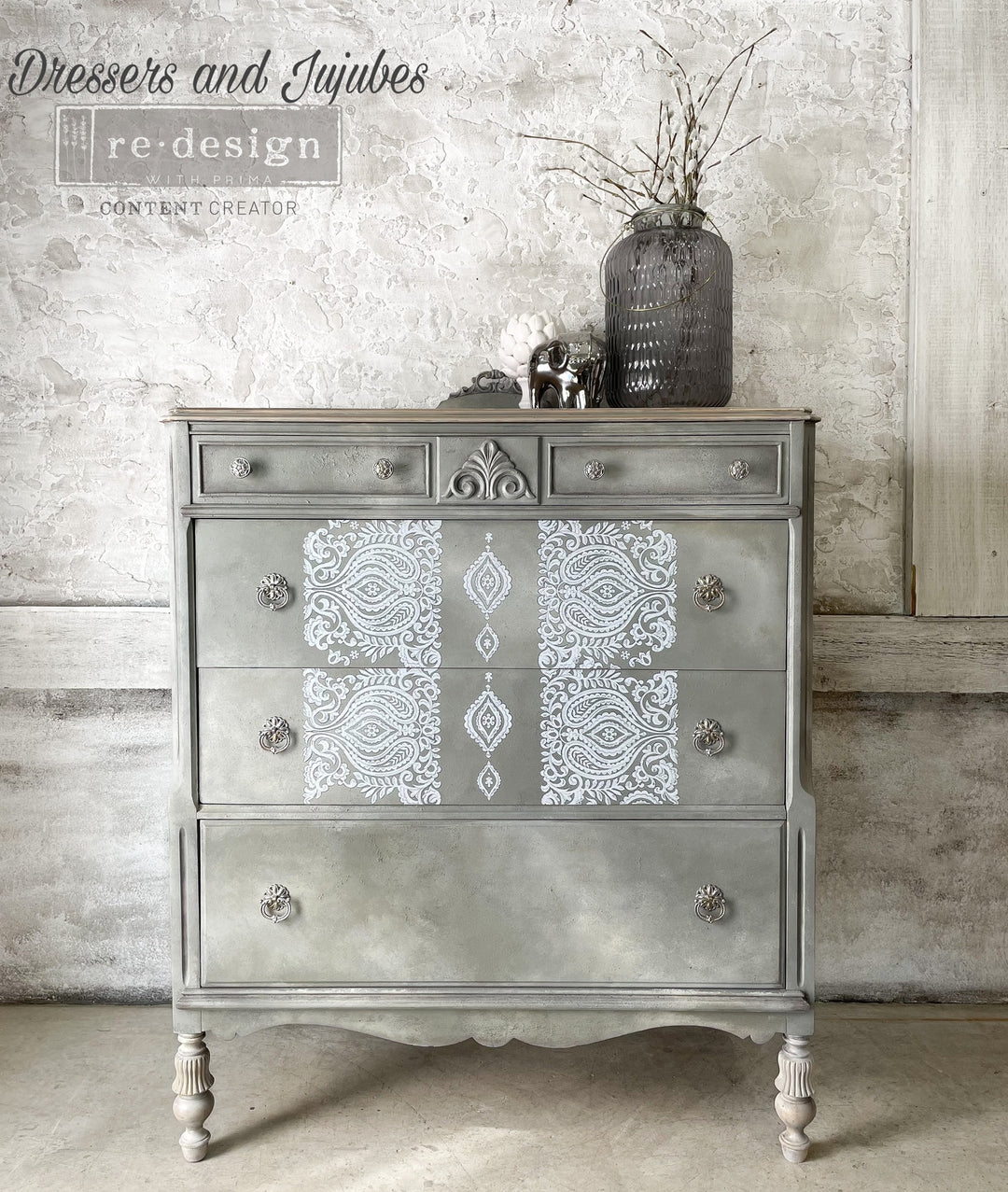 NEW! WHITE ENGRAVING Redesign Transfer (60.96cm x 88.9cm) - Rustic Farmhouse Charm