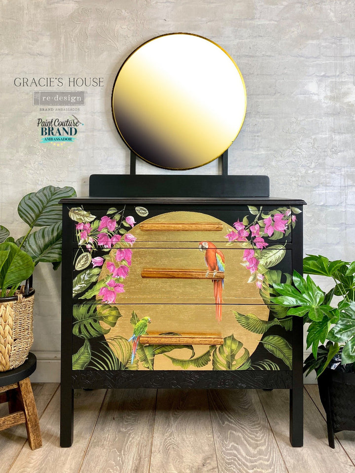 NEW! TROPICAL BIRDS Redesign Transfer (3 sheets, each 15.24cm x 30.48cm) - Rustic Farmhouse Charm