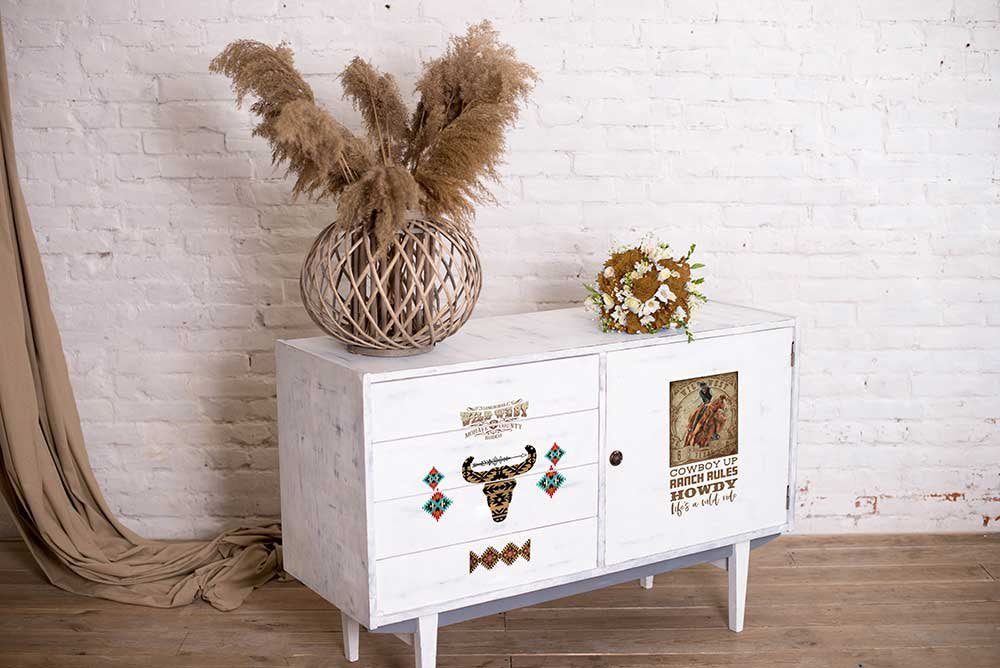 NEW! WILD WEST Redesign Transfer (3 sheets, each 15.24cm x 30.48cm) - Rustic Farmhouse Charm