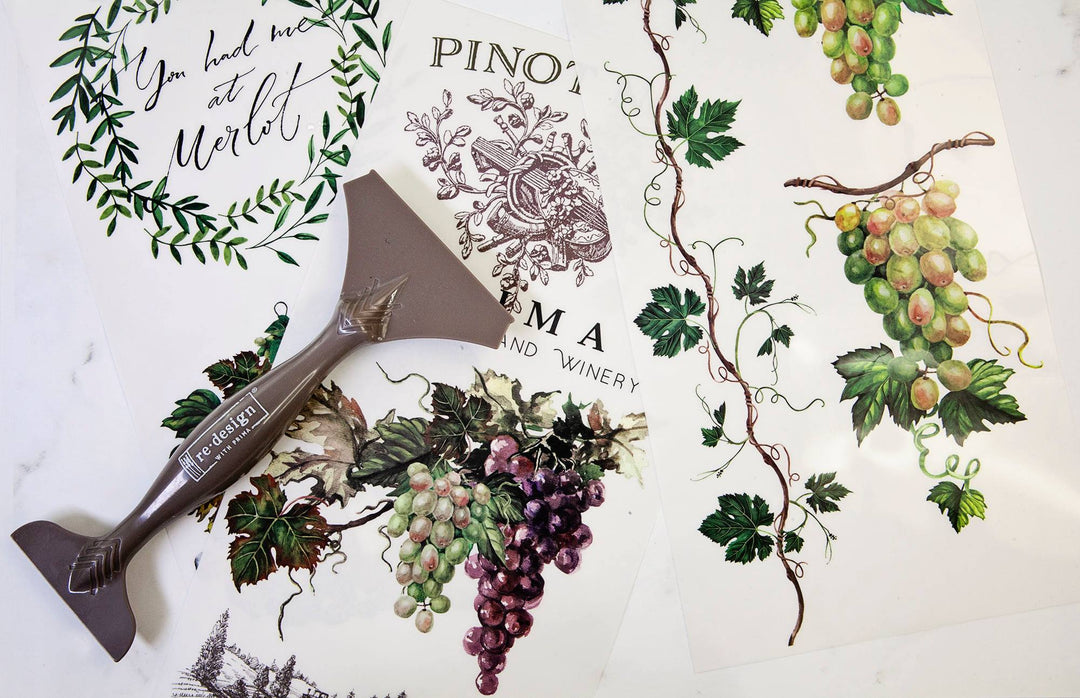 NEW! WINE Redesign Transfer (3 sheets, each 15.24cm x 30.48cm) - Rustic Farmhouse Charm