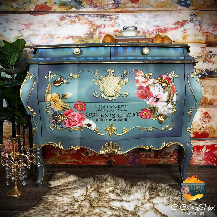WONDROUS FLORAL II Redesign Transfer 86.36cm x 60.96cm - Rustic Farmhouse Charm