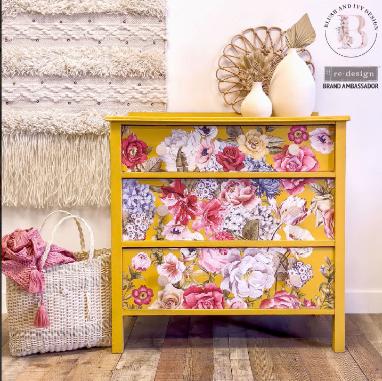 WONDROUS FLORAL II Redesign Transfer 86.36cm x 60.96cm - Rustic Farmhouse Charm