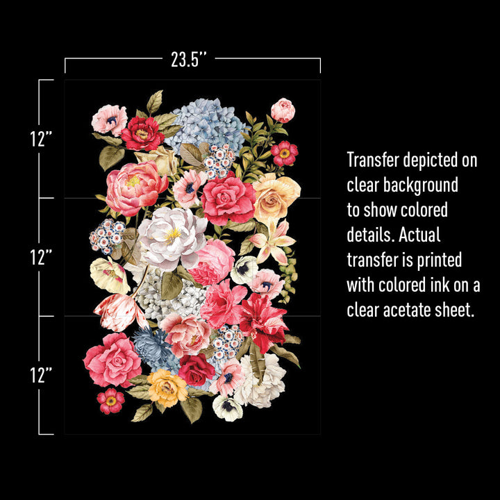 WONDROUS FLORAL II Redesign Transfer 86.36cm x 60.96cm - Rustic Farmhouse Charm