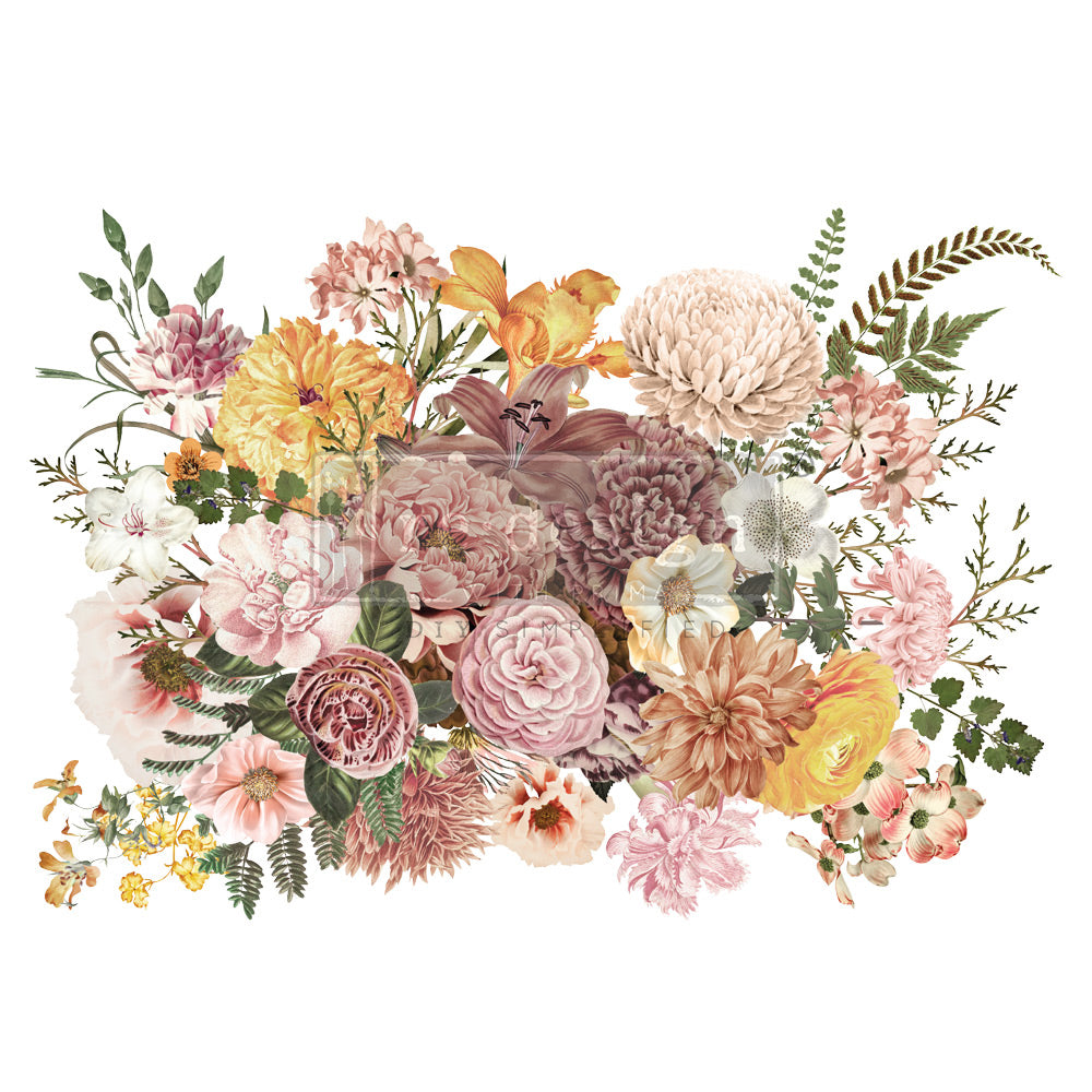 NEW! Redesign Transfer - WOODLAND FLORAL (88.9cm x 60.96cm) - Rustic Farmhouse Charm