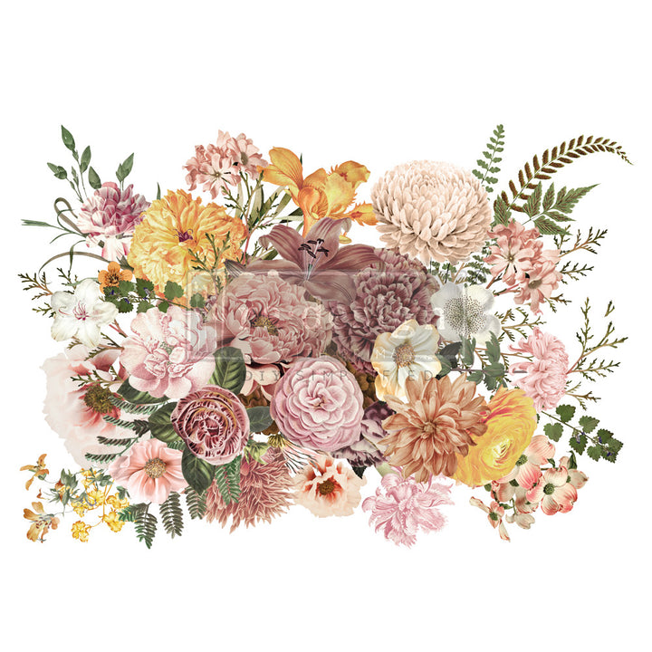 NEW! Redesign Transfer - WOODLAND FLORAL (88.9cm x 60.96cm) - Rustic Farmhouse Charm