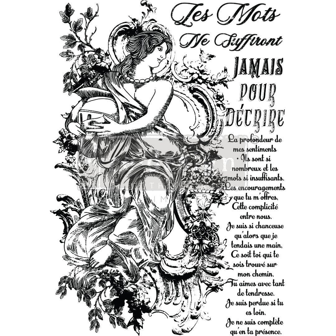 NEW! YOUTH FOUNTAIN Redesign Transfer (60.96cm x 88.9cm) - Rustic Farmhouse Charm