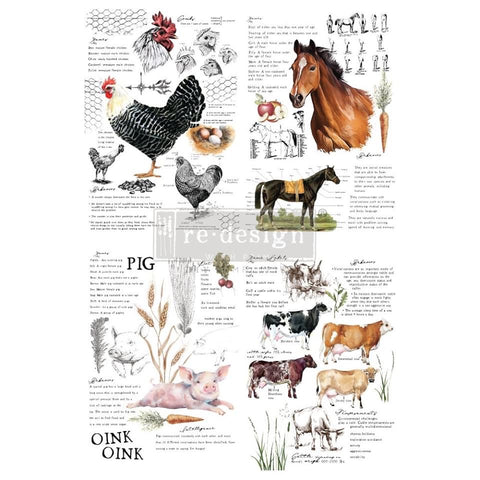 FARM LIFE Redesign Transfer (86.36m x 58.42cm) - Rustic Farmhouse Charm
