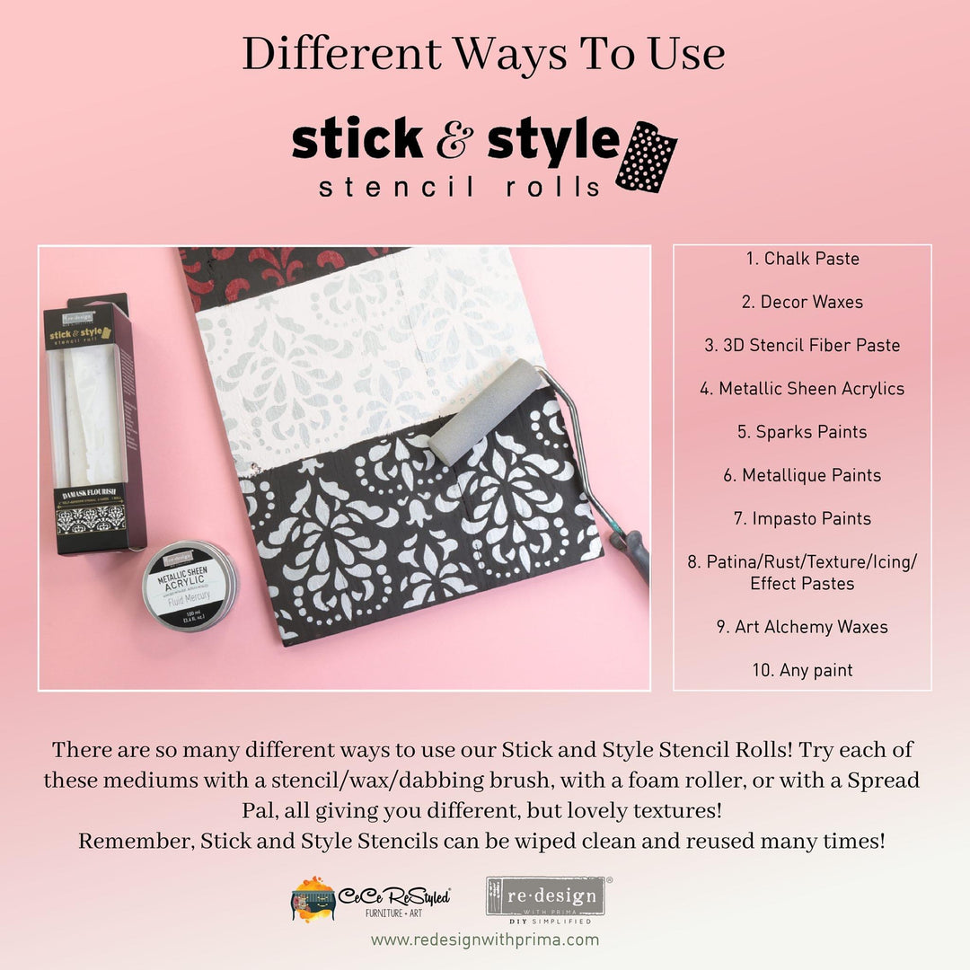 MODERN ARROWS Stick & Style Stencil Roll (Design size 15.24cm x 274cm) - Rustic Farmhouse Charm