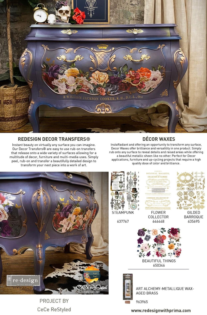 BEAUTIFUL THINGS Redesign Transfer (88.9cm x 60.96cm) - Rustic Farmhouse Charm