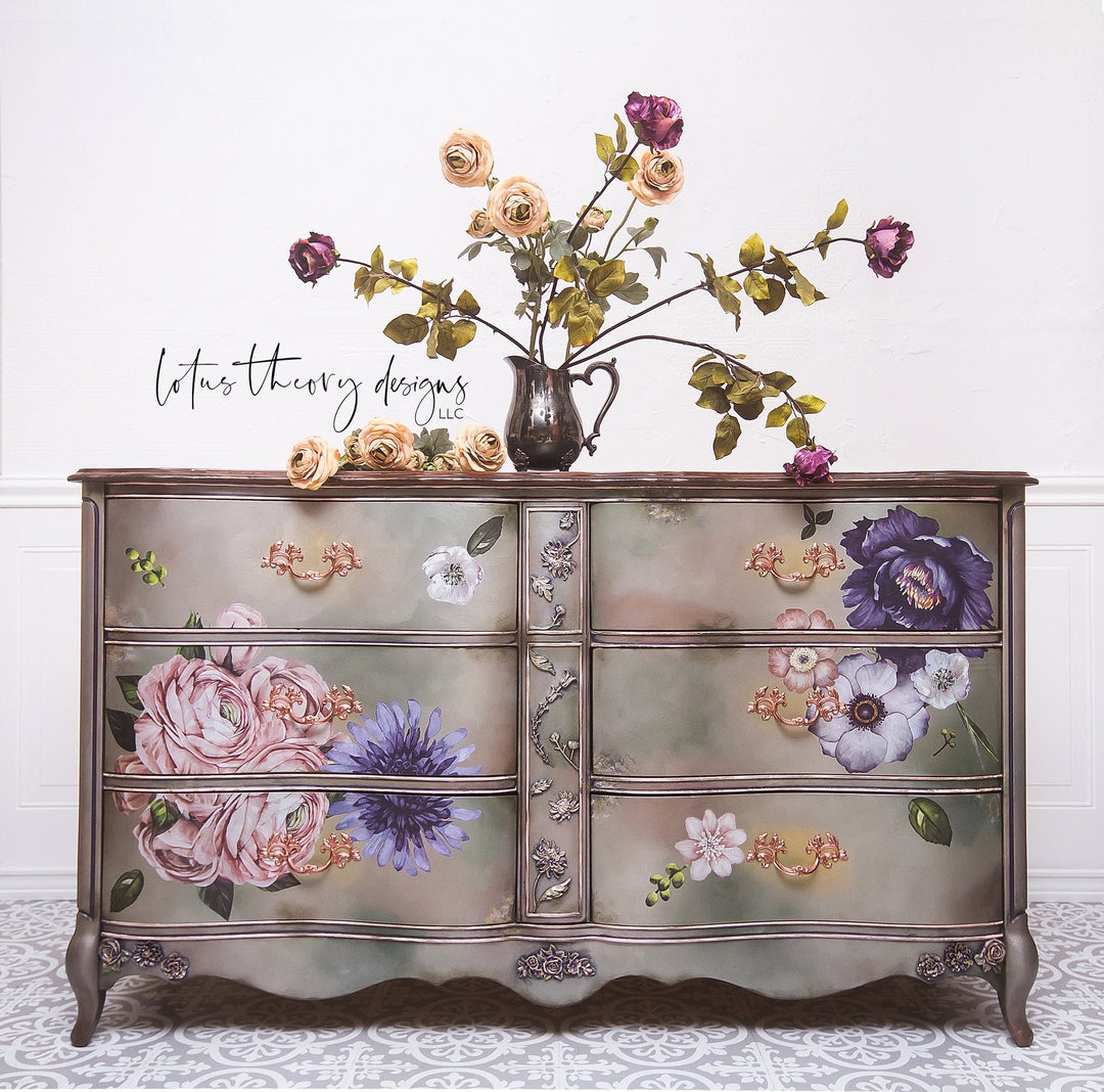 Redesign Transfer - LUSH FLORAL II (121.92cm x 81.28cm) - Rustic Farmhouse Charm