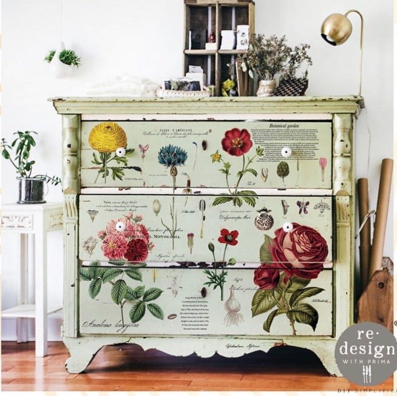 VINTAGE BOTANICAL Redesign Transfer (111.76cm x 76.2cm) - Rustic Farmhouse Charm