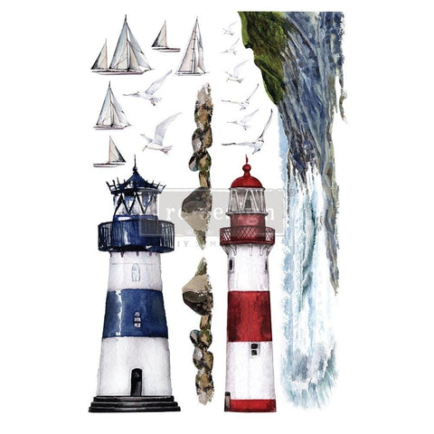 LIGHTHOUSE Redesign Transfer (86.36cm x 58.42cm) - Rustic Farmhouse Charm