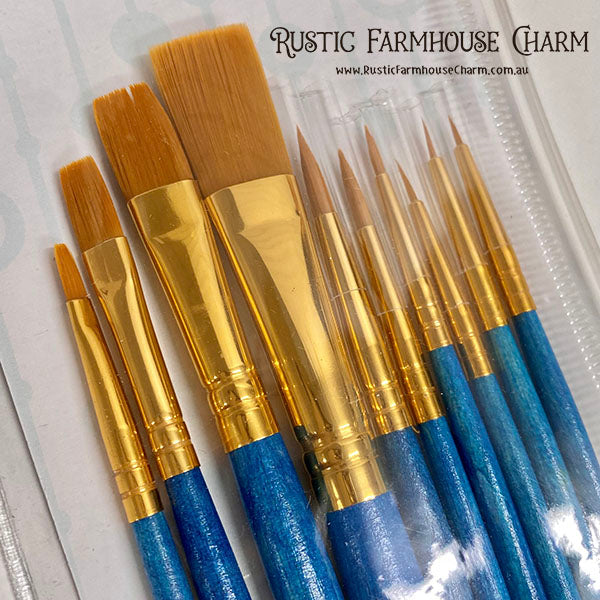 Royal & Langnickel - Value Pack of 10 Gold Taklon Brushes