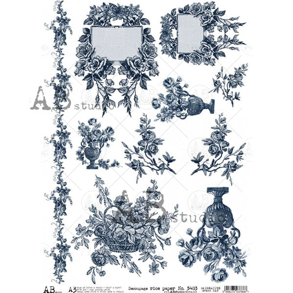 ABstudio Rice Paper - 3483 (A3) - Rustic Farmhouse Charm