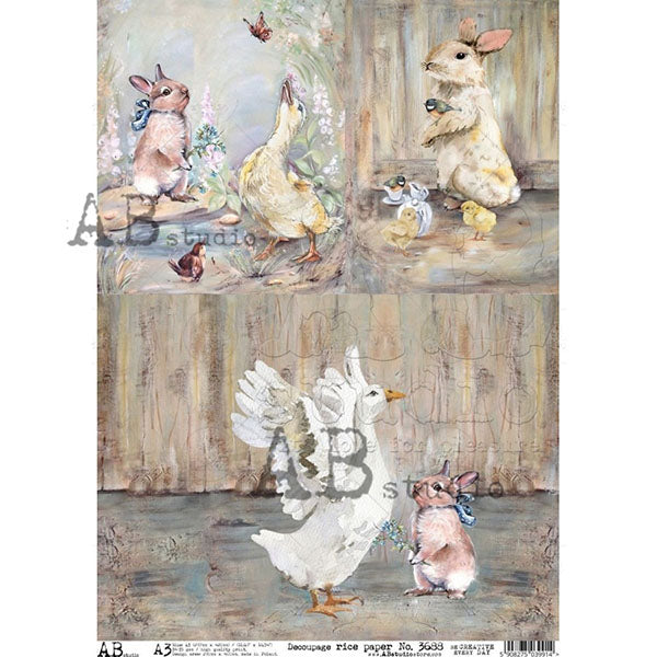 ABstudio Rice Paper - 3688 (A3) - Rustic Farmhouse Charm