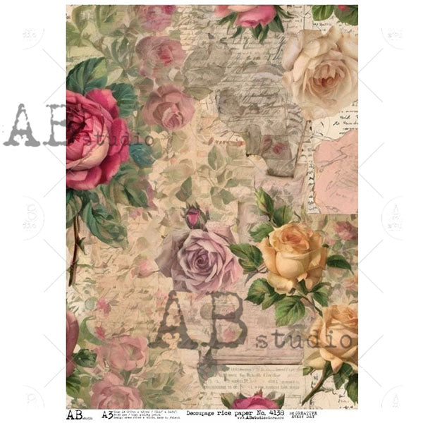 ABstudio Rice Paper - 4138 (A3) - Rustic Farmhouse Charm