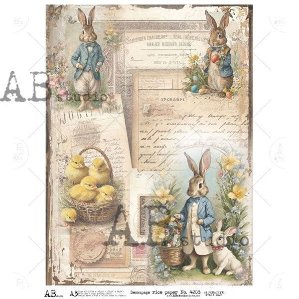 ABstudio Rice Paper - 4208 (A3) - Rustic Farmhouse Charm