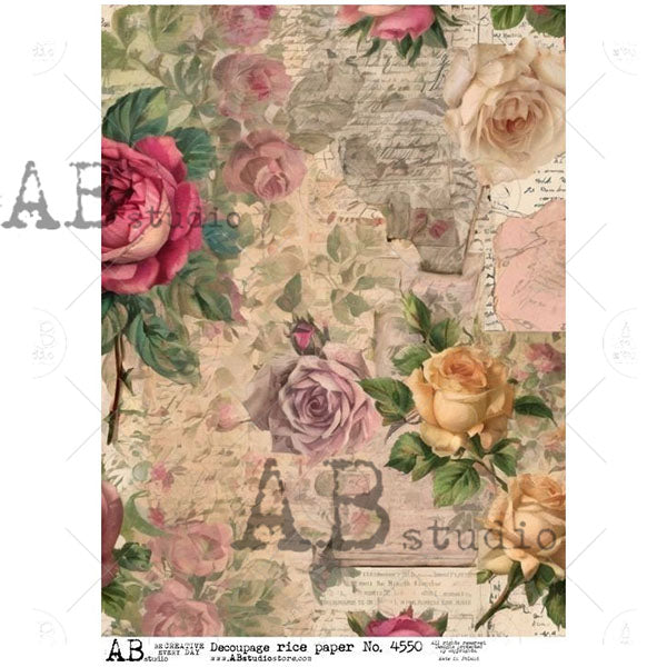 ABstudio Rice Paper - 4550 (A4) - Rustic Farmhouse Charm