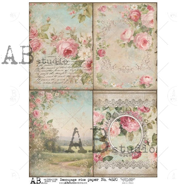 ABstudio Rice Paper - 4820 (A4) - Rustic Farmhouse Charm