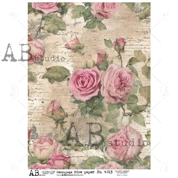 ABstudio Rice Paper - 4913 (A4) - Rustic Farmhouse Charm