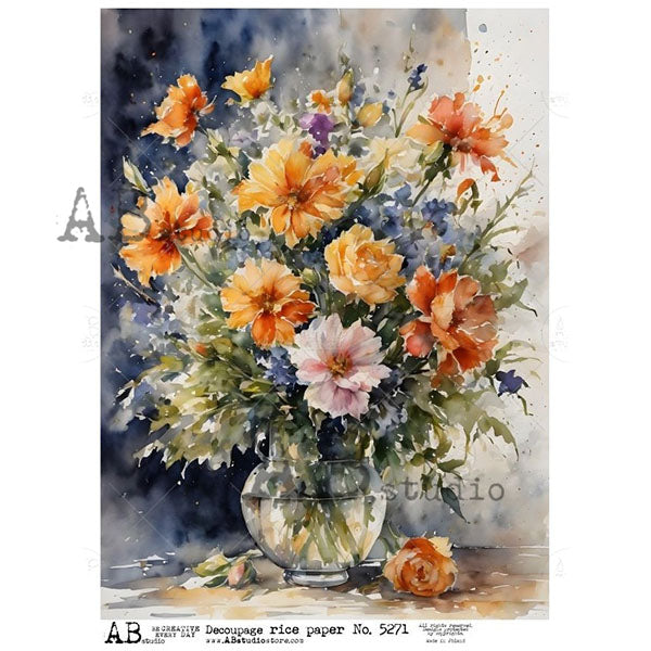 ABstudio Rice Paper - 5271 (A4) - Rustic Farmhouse Charm