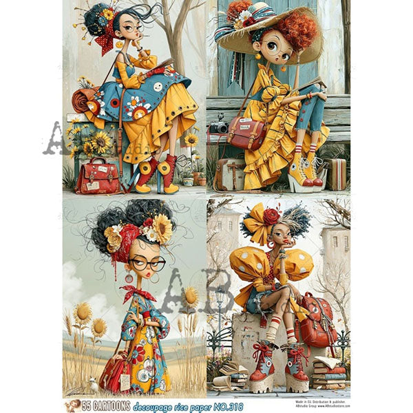 ABstudio Rice Paper - 55 CARTOONS 318 (A4)