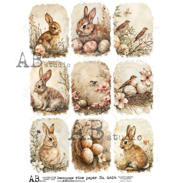 ABstudio Rice Paper - 6414 (A4) - Rustic Farmhouse Charm