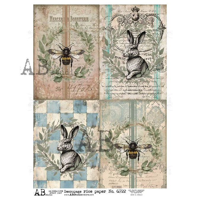 ABstudio Rice Paper - 6722 (A4) - Rustic Farmhouse Charm