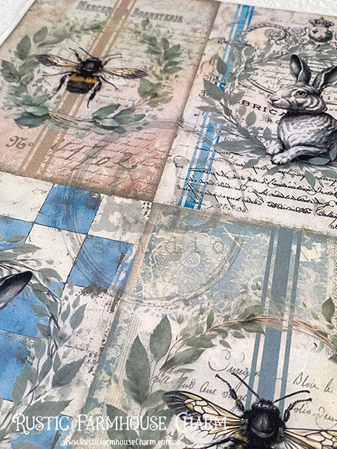 ABstudio Rice Paper - 6722 (A4) - Rustic Farmhouse Charm