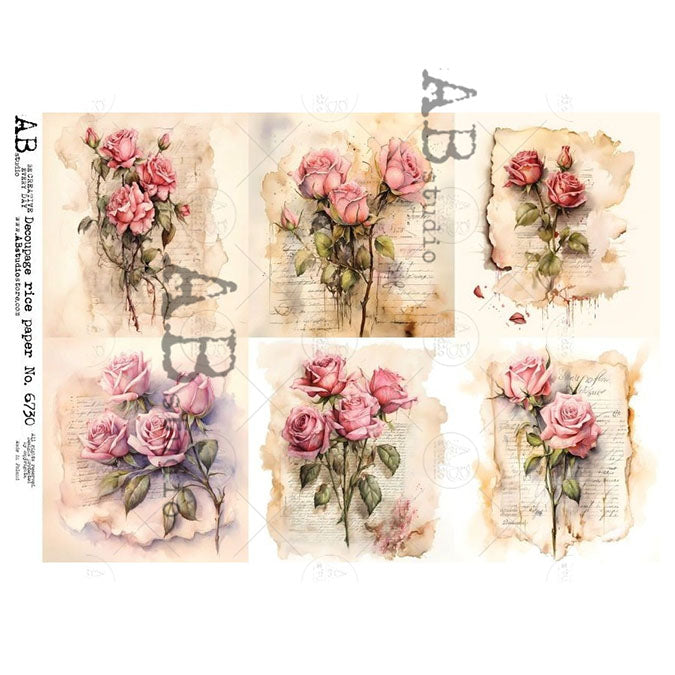 ABstudio Rice Paper - 6730 (A4) - Rustic Farmhouse Charm