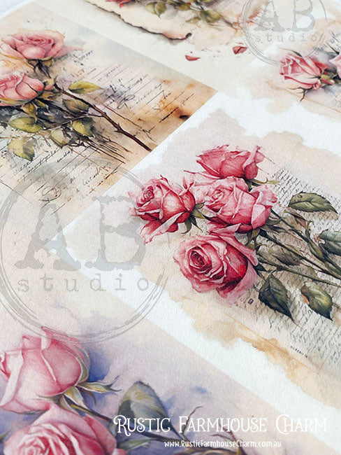 ABstudio Rice Paper - 6730 (A4) - Rustic Farmhouse Charm