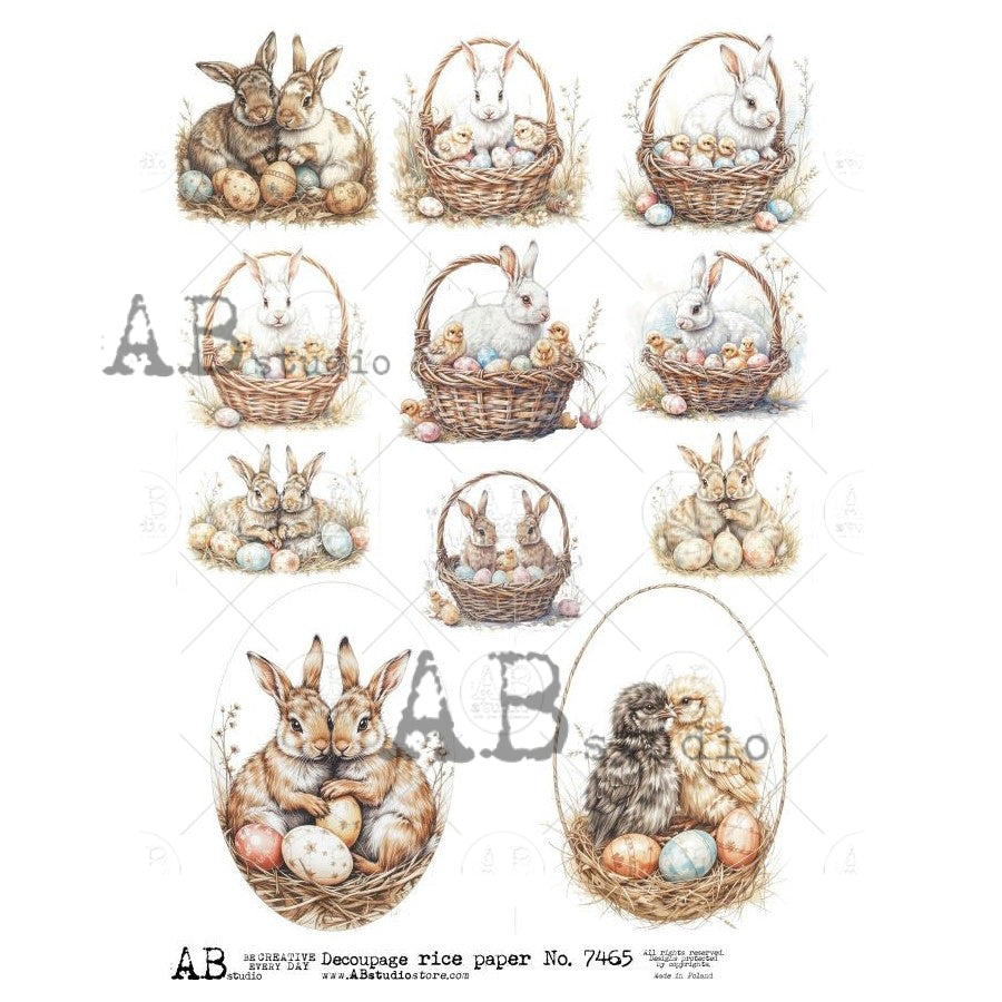 ABstudio Rice Paper - 7465 (A4) - Rustic Farmhouse Charm