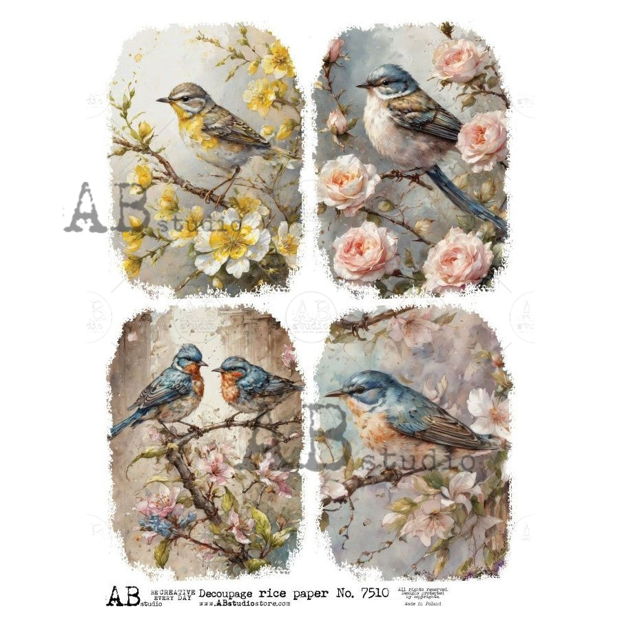 ABstudio Rice Paper - 7510 (A4) - Rustic Farmhouse Charm