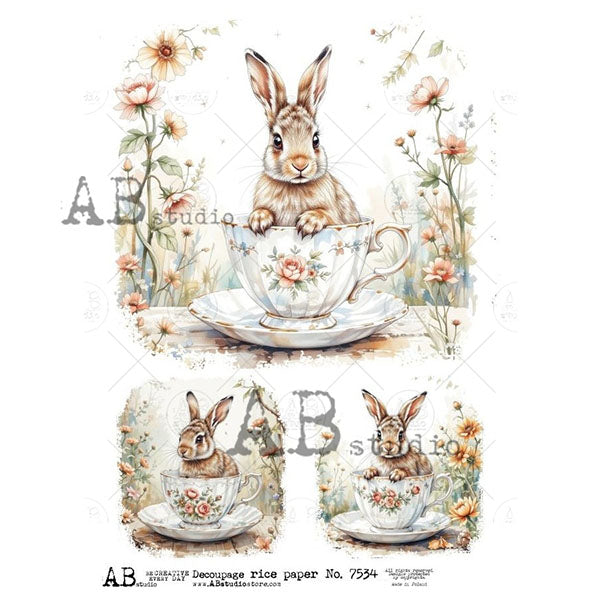 ABstudio Rice Paper - 7534 (A4) - Rustic Farmhouse Charm