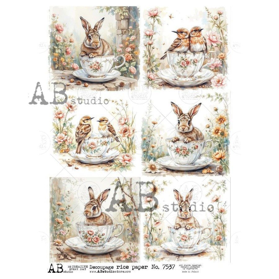 ABstudio Rice Paper - 7537 (A4) - Rustic Farmhouse Charm