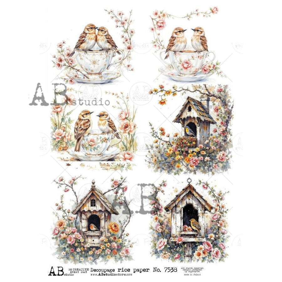 ABstudio Rice Paper - 7538 (A4) - Rustic Farmhouse Charm