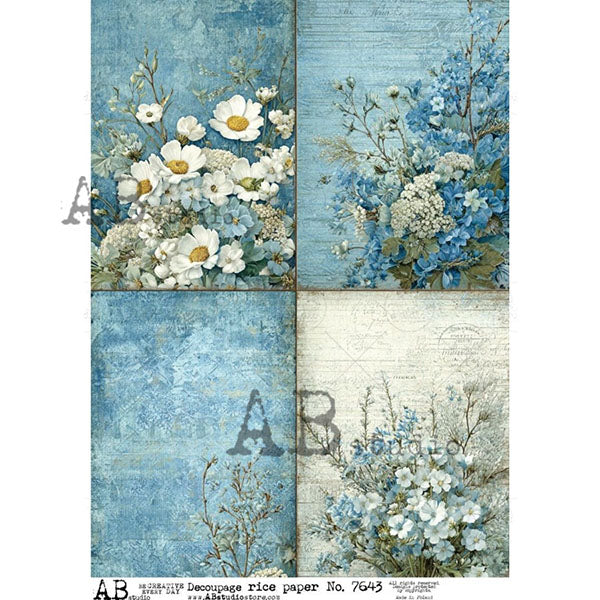 ABstudio Rice Paper - 7643 (A4) - Rustic Farmhouse Charm