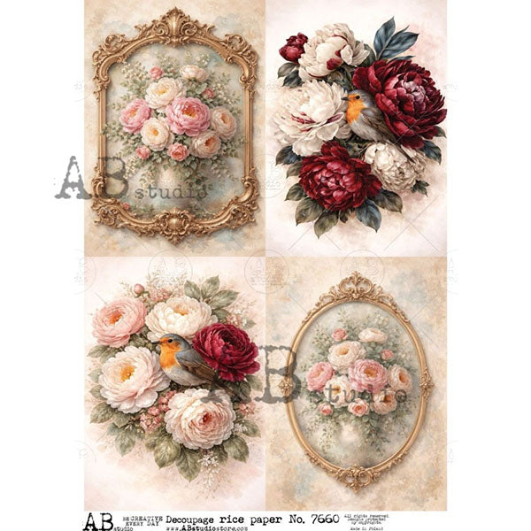 ABstudio Rice Paper - 7660 (A4) - Rustic Farmhouse Charm