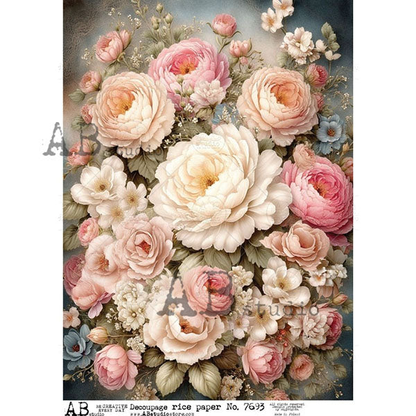 ABstudio Rice Paper - 7693 (A4) - Rustic Farmhouse Charm