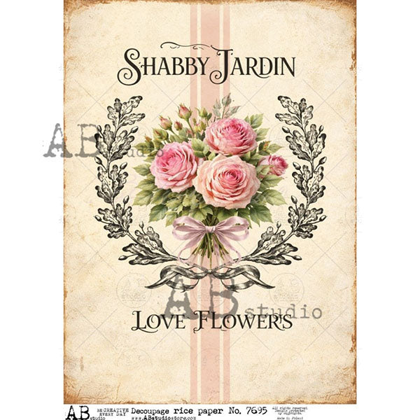 ABstudio Rice Paper - 7695 (A4) - Rustic Farmhouse Charm